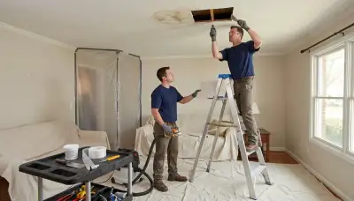Ceiling water damage repair in Fargo, ND for stains, sagging, and moisture damage