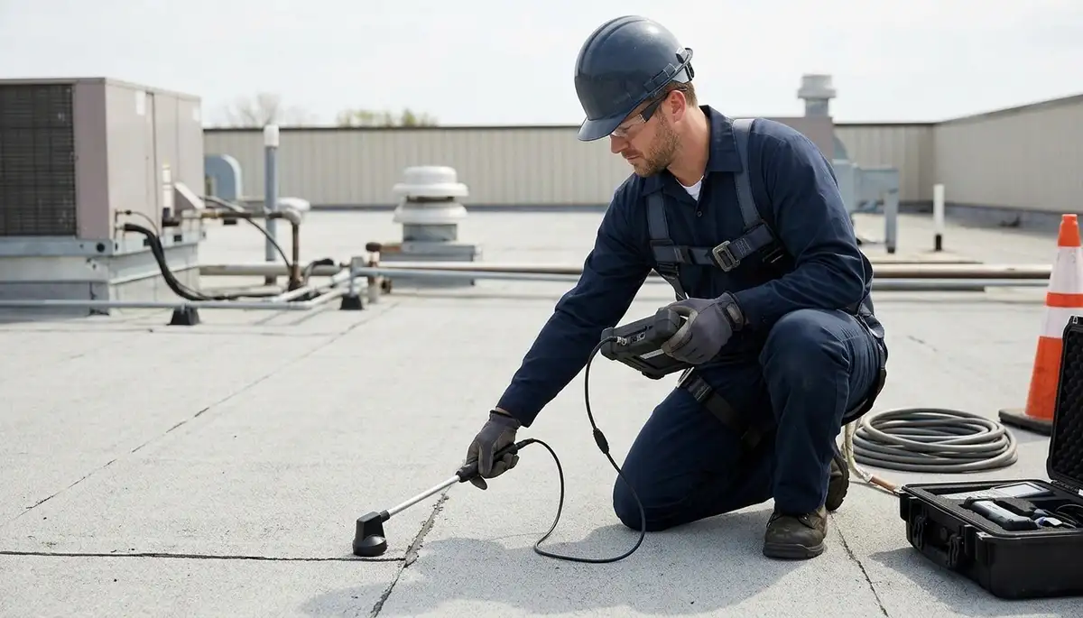 Fargo, ND water damage technician performing residential leak detection for hidden water problems